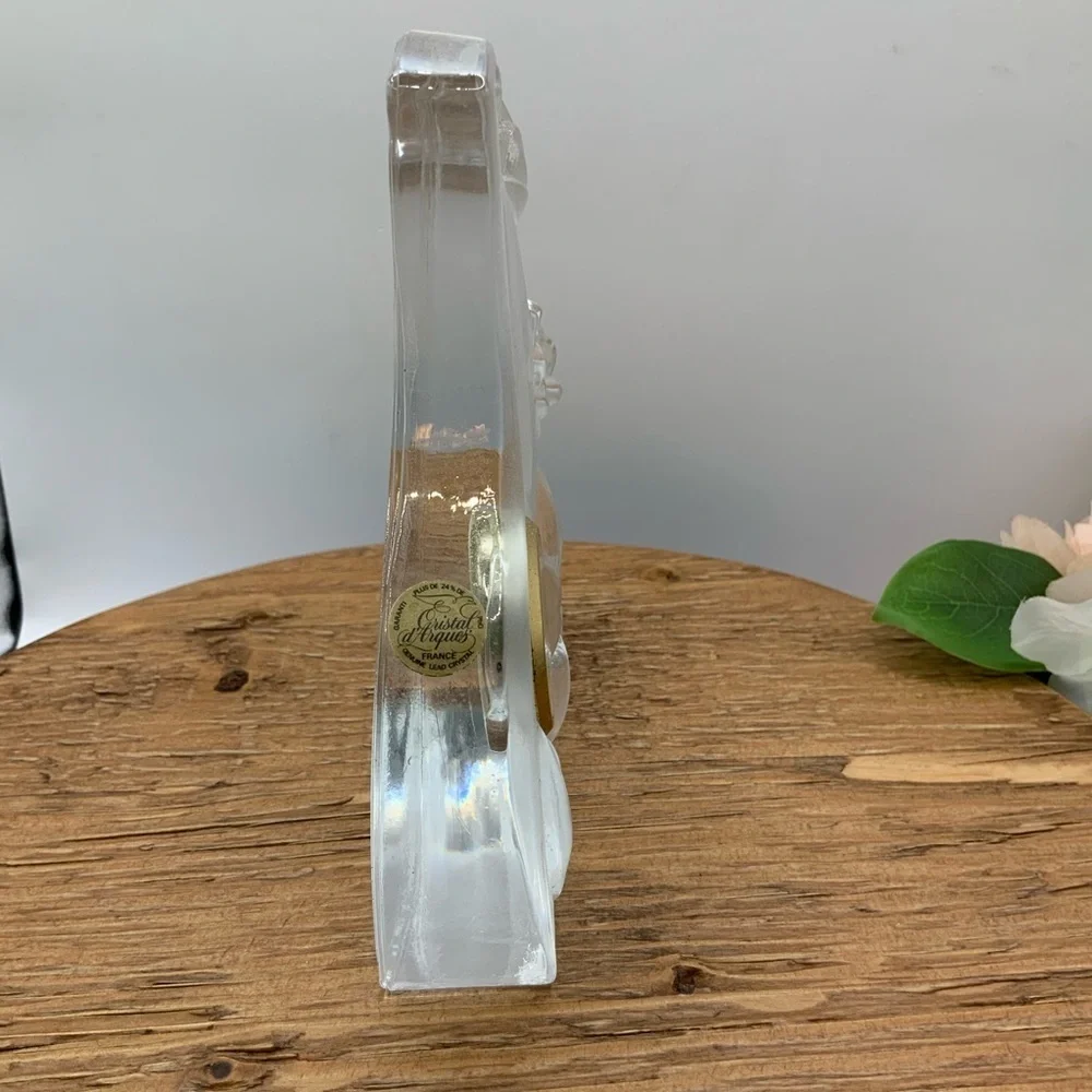 Cristal d'Arques France Genuine Lead Floral Vintage Quartz Clock